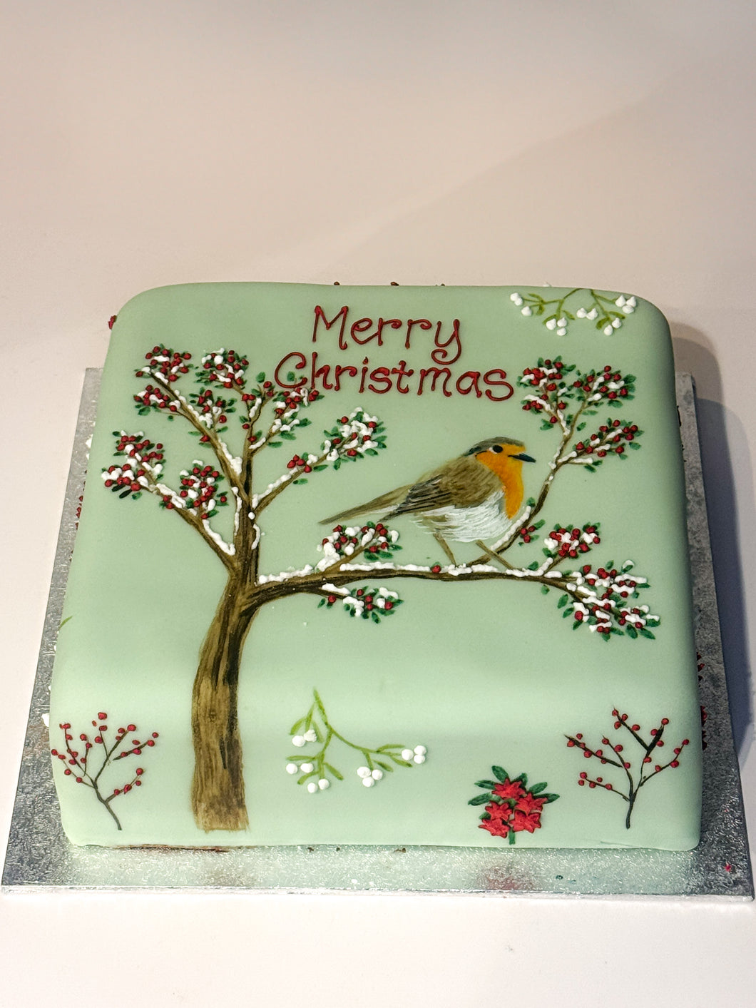 Hand Painted Christmas Robin