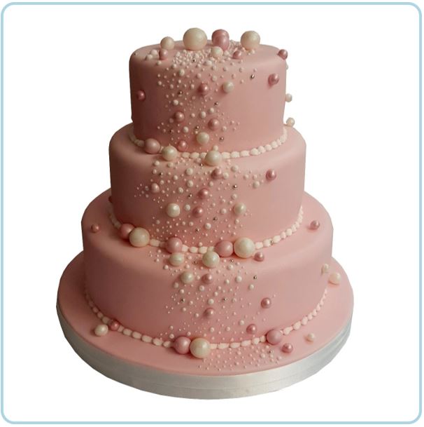 Pretty pink with edible pearls
