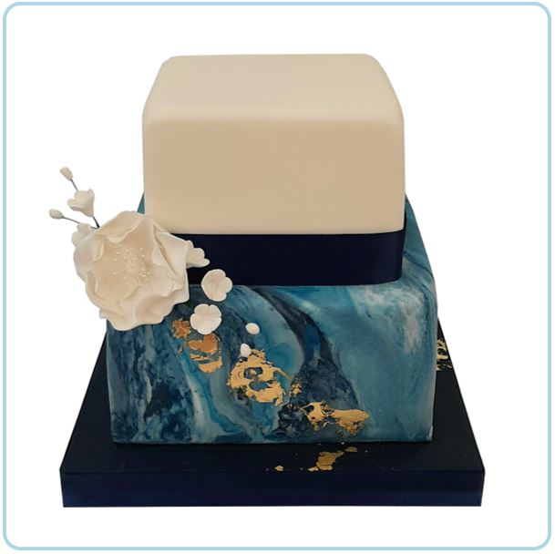 Tsokü Cakes - Order💕 NAVY BLUE MARBLE WEDDING CAKE💙and... | Facebook