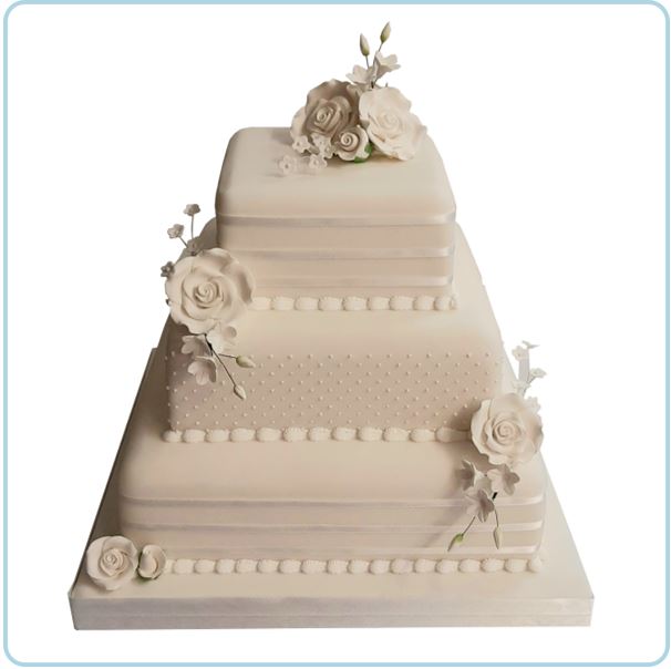 Square Buttercream Wedding Cake - Rach Makes Cakes
