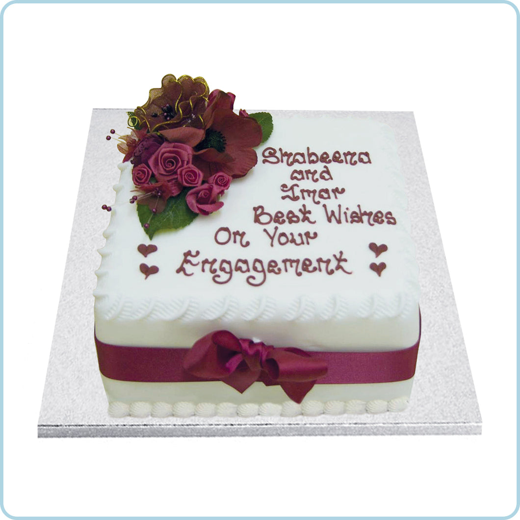 Beautiful Green Theme Engagement Cake - Cake O Clock - Best Customize Designer  Cakes Lahore