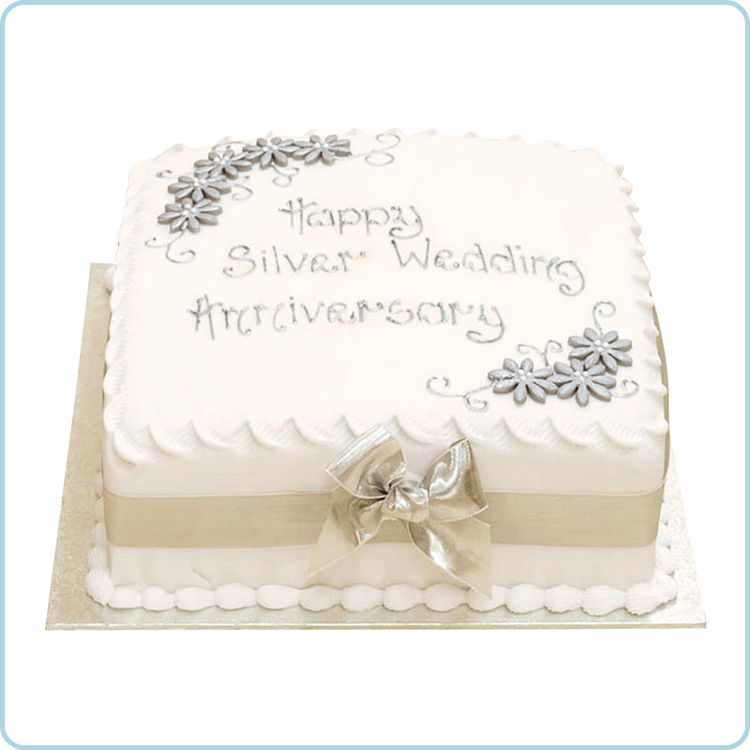 Silver Wedding Anniversary Cake – Caramel Sweet Arts
