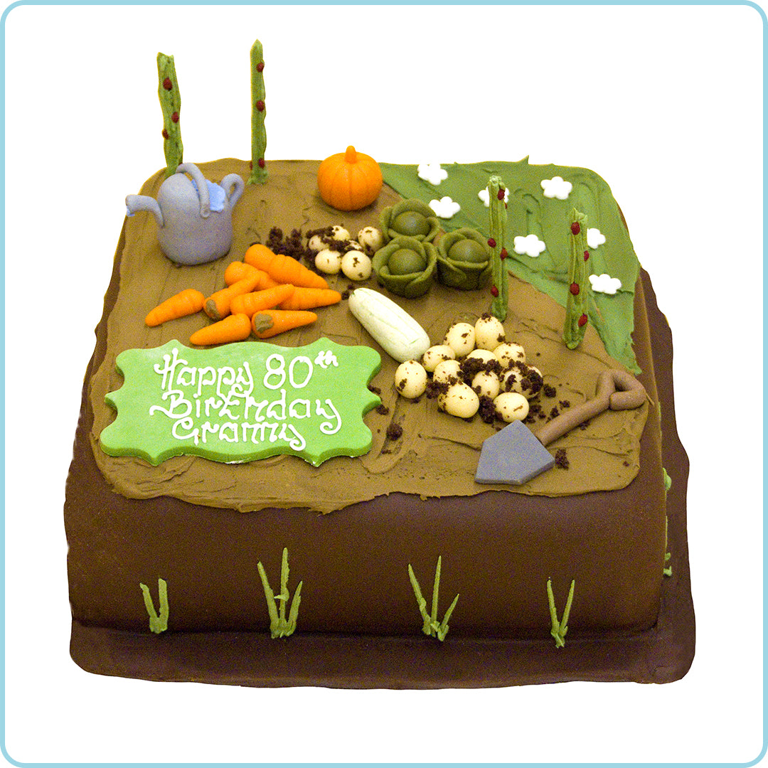 Bespoke Gardeners Birthday Cake With Vegetable Theme — Newlands Garden  Centre