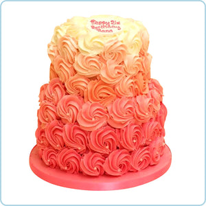 Ombré rosettes - pink to ivory (extra deep) - 2 tiers