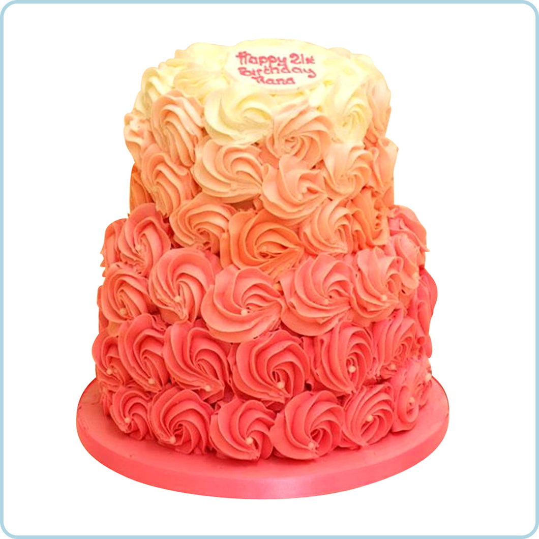 Naked Rosette Cake - LGV Bakery