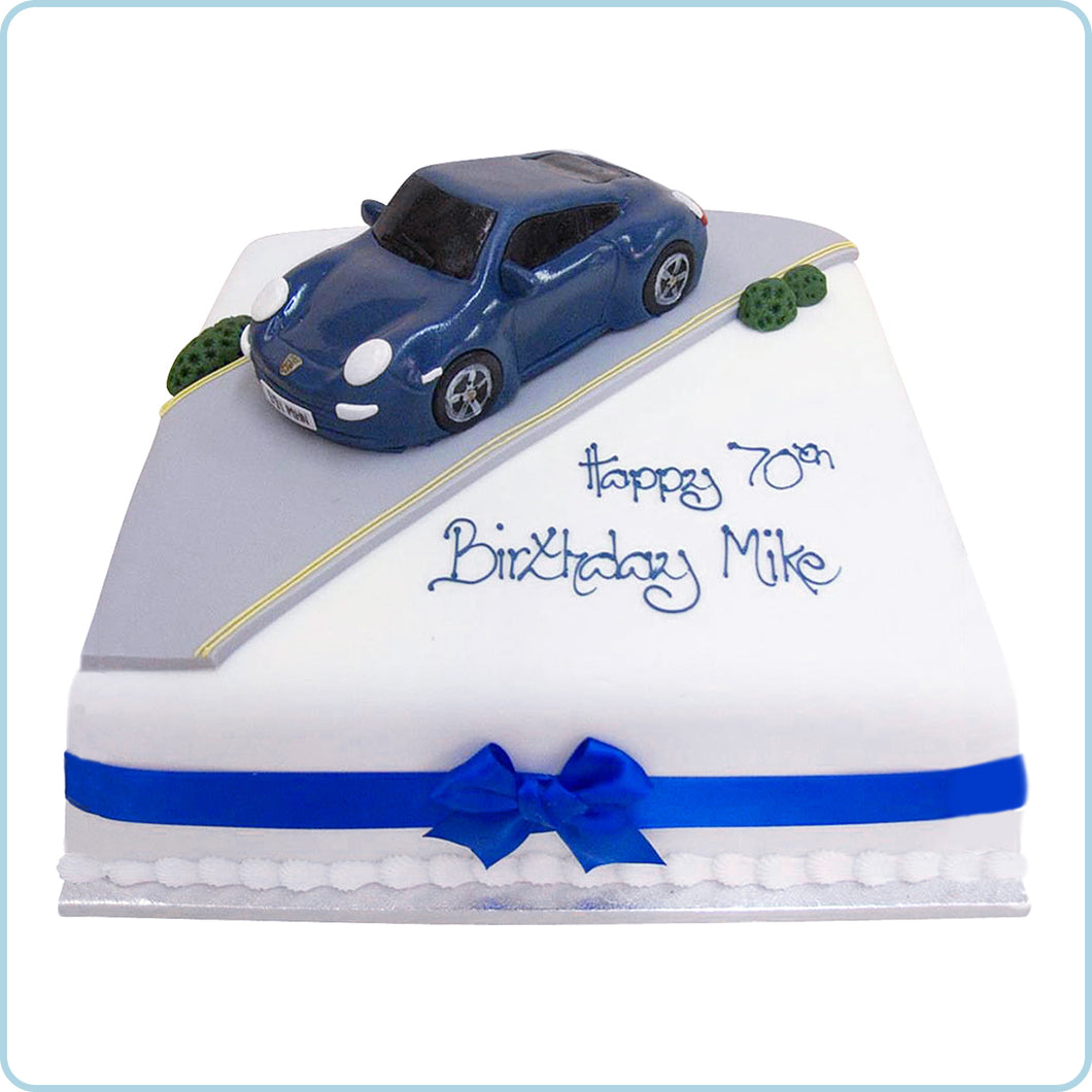 Wheels on Road Car Birthday Cake for Kids